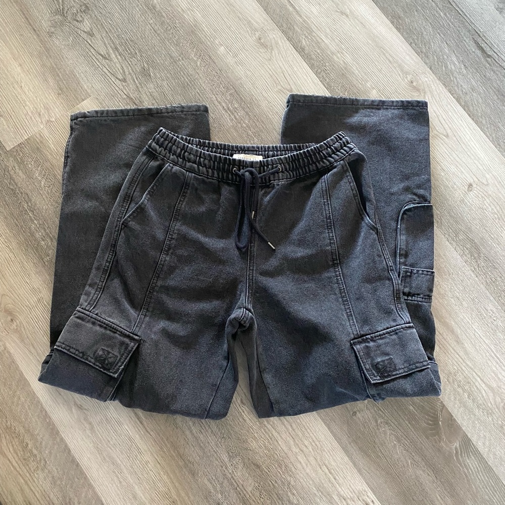 Forever 21 Gray Cargo Denim Pants Jeans